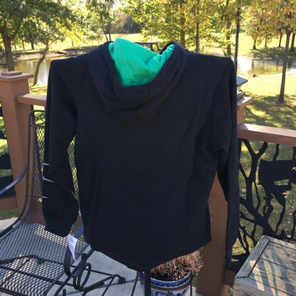 Cabela's Women's Hoodie Black Full-Zip Solid Varsity Black Green Jacket $49.99 - Picture 7 of 9